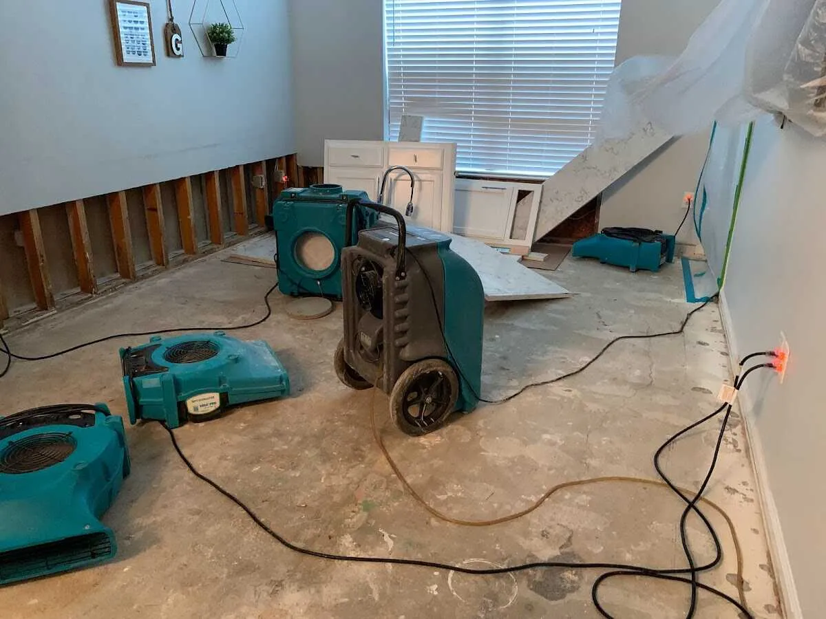 Dehumidifier in flood-cut room for Water Extraction & Removal in Darby